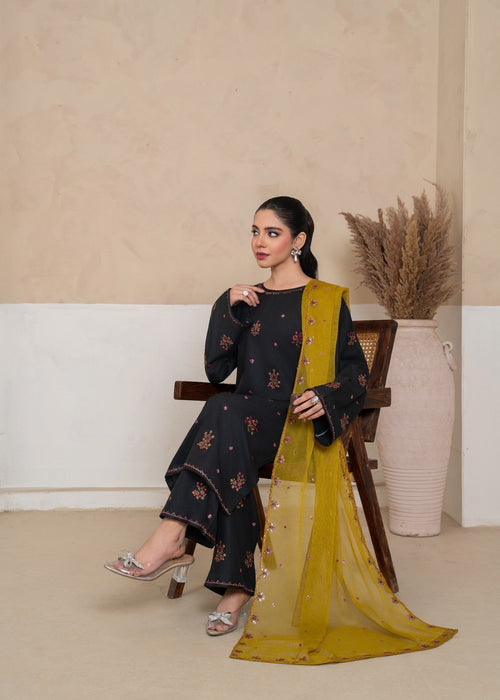 OLIVE EMBROIDERED 3PCS