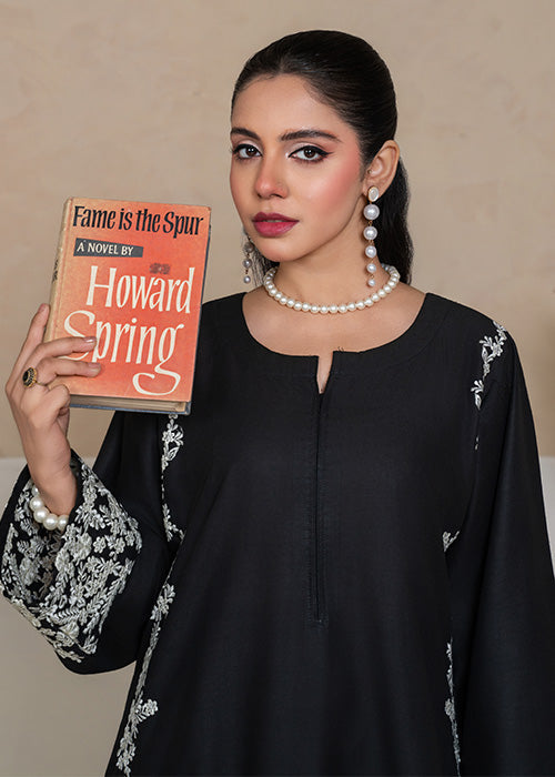 BLACK MARGARITA EMBROIDERED 2PCS